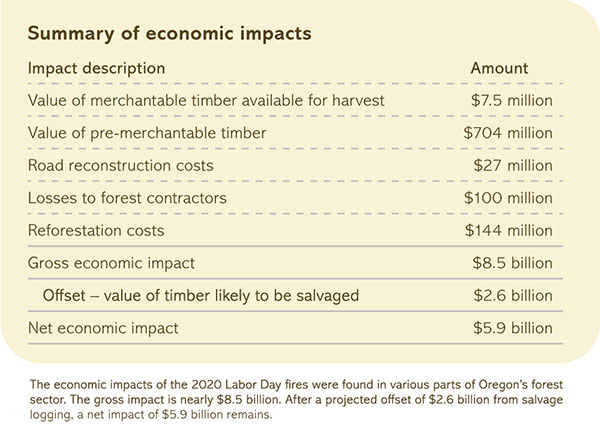 2020 Labor Day Fires - summary impacts