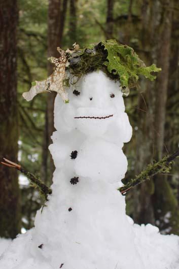 Snowman in the forest.