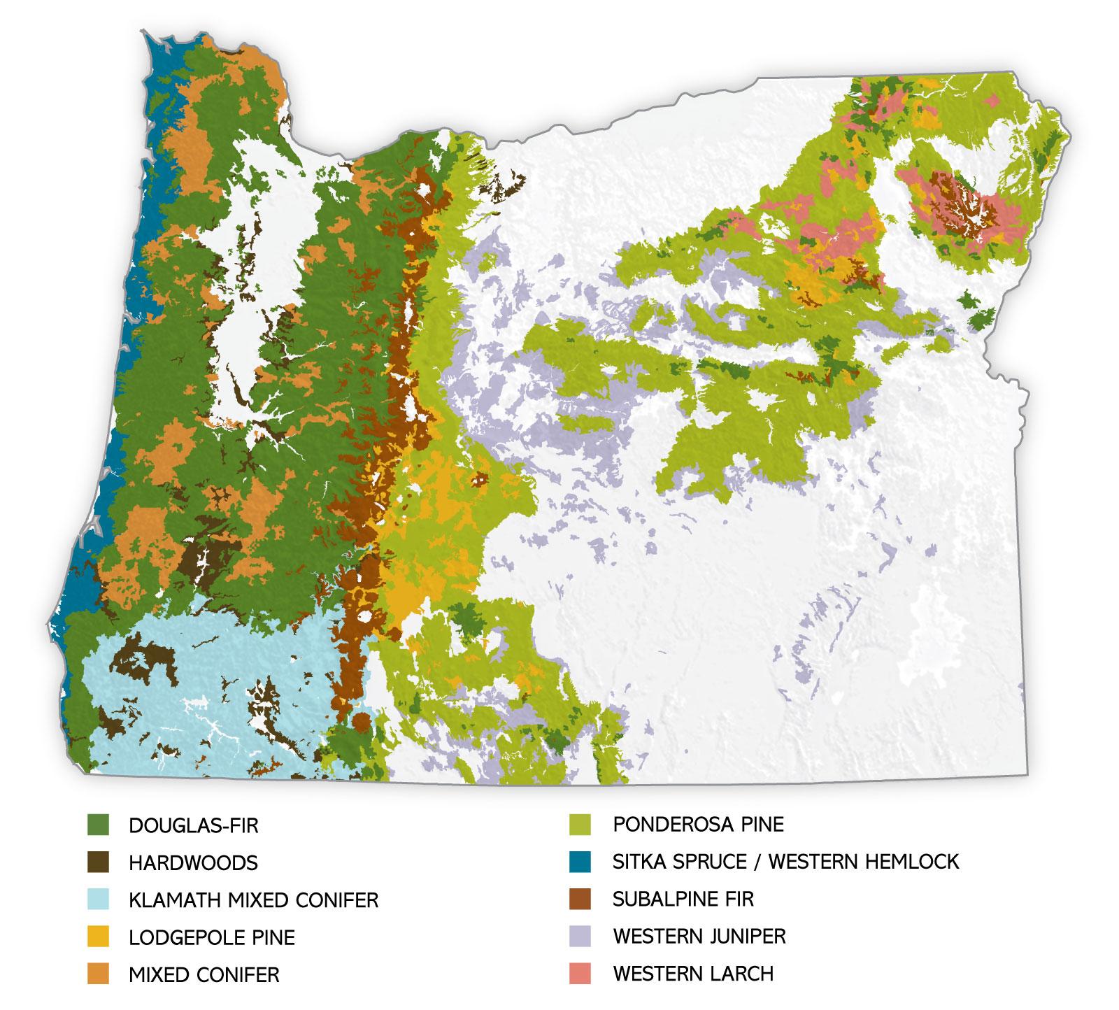 Know Your Forests Oregon Forest Resources Institute Forest Types Map Combo 