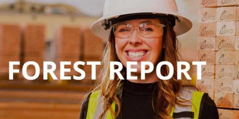 Woman on front cover of Forest Report.